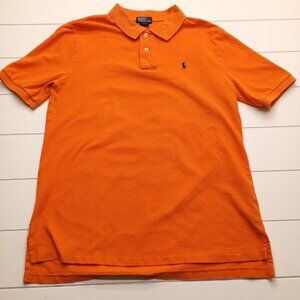 Polo Ralph Lauren Orange Polo Shirt Boys XL (18–20) Blue Pony Logo